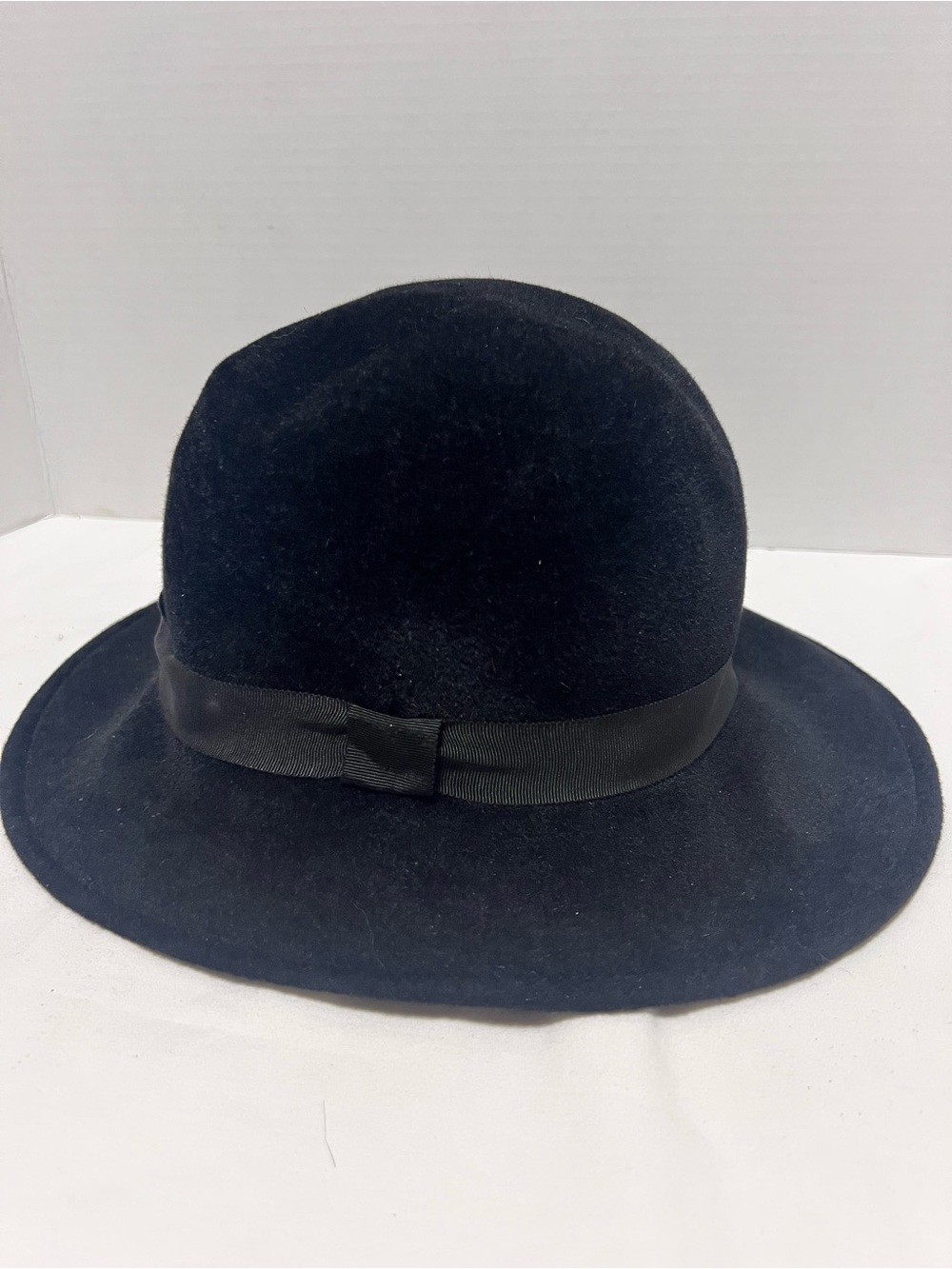 Vintage Burberrys Black Rabbit Hare Fur Cloche Bowler Hat 1980s Made In England